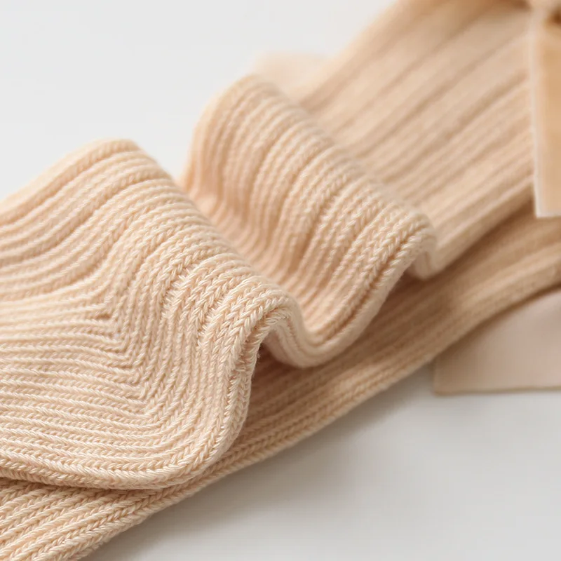 

Baby Infant Boys Girls Socks Newborn Toddler Knee High Socks Bow Knot Solid Cotton Stretch Autumn Winter Tights Leg Warmer 0-3Y