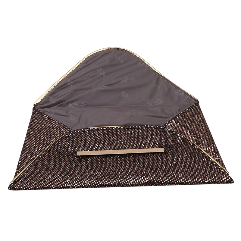 Женский кошелек с золотым конвертом дизайнерский блестящий клатч на день