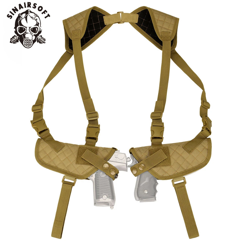 

Tactical Nylon Double-gun Underarm Concealed Holster EDC Left Right Hand Gun Double Pistol Case Holster Pouch Glock Accessories