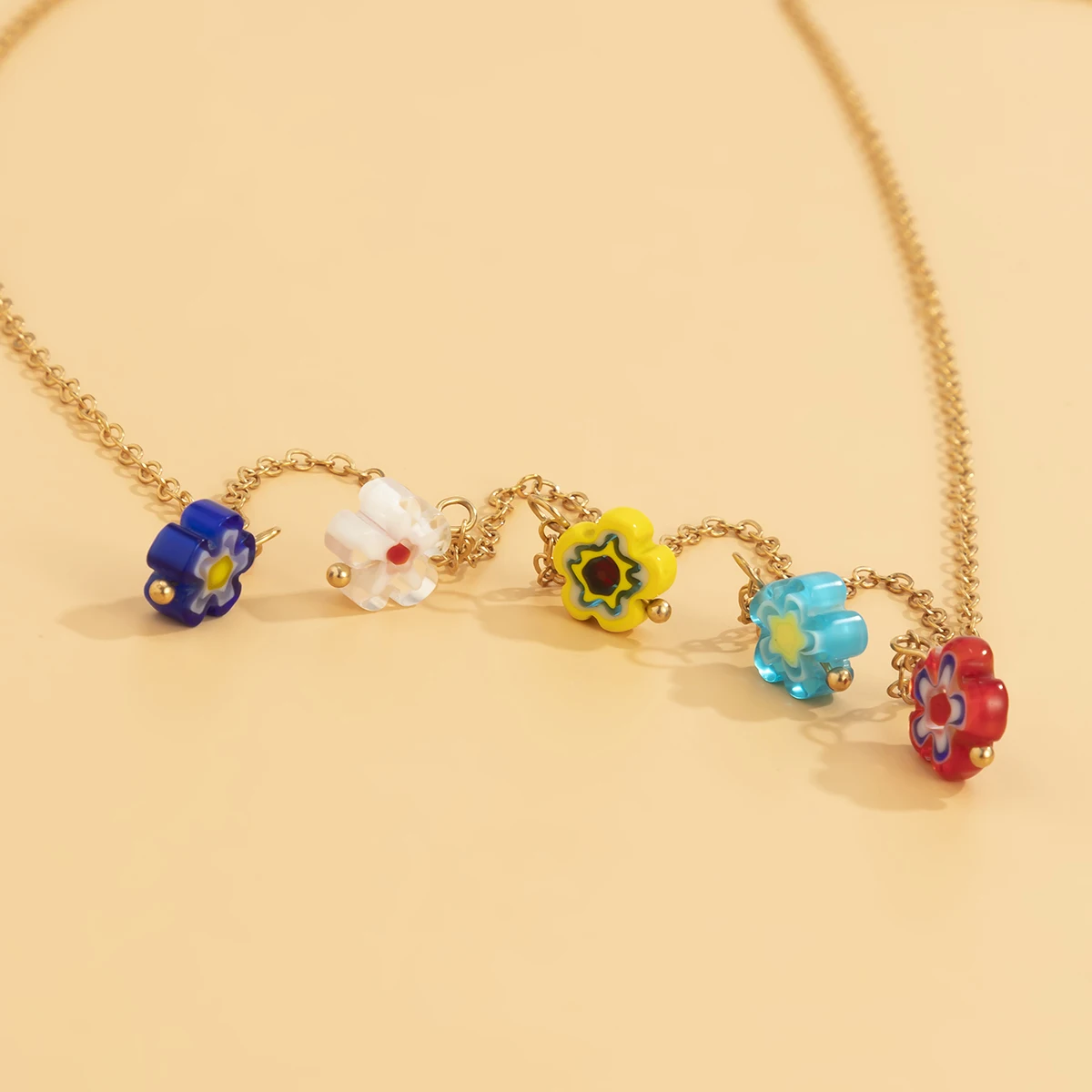 

IngeSight.Z Resin Rainbow Colorful Flower Tassel Pendant Bikini for Women Sexy Harness Waist Belly Chain Body Jewelry Nightclub