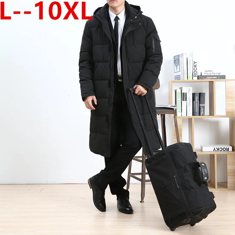 Большие размеры 8XL 7XL 6XL Длинные парки зимняя куртка для мужчин новая теплая