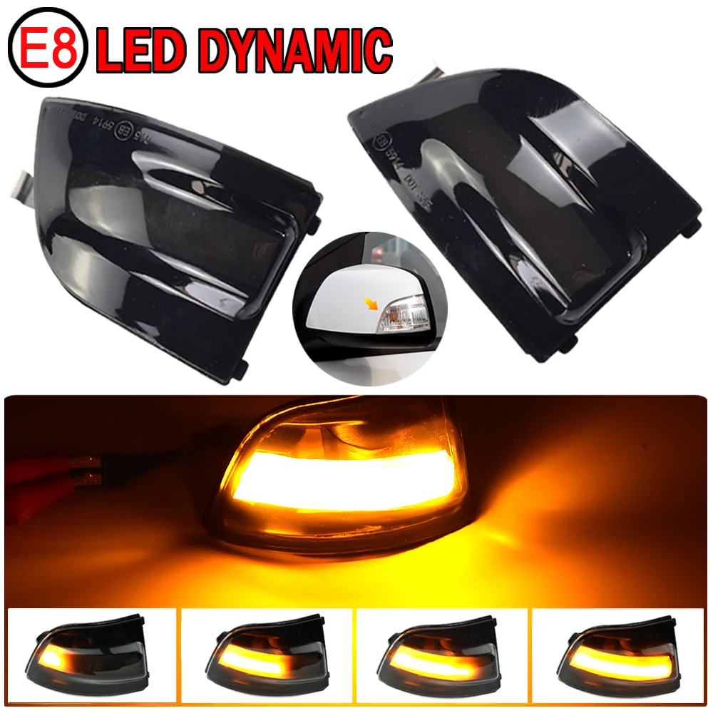 

2pcs For Ford Focus 2 MK2 2004-2008 C-MAX Led Dynamic Turn Signal Light Sequential Side Mirror Indicator Blinker