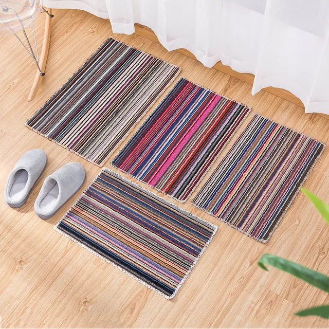 Продвижение по низкой цене Цветной полосатый входной коврик Противоскользящий