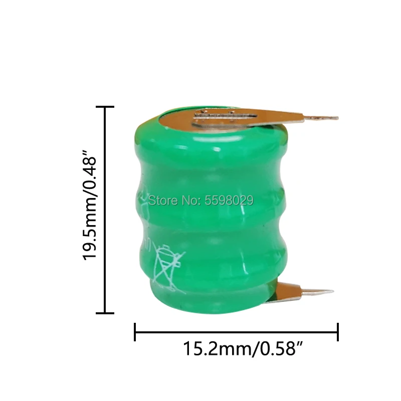 Никель-кадмиевые аккумуляторы 60 мАч 3 6 В перезаряжаемые кнопочные батарейки с