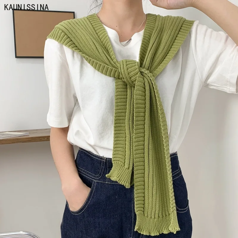 Новая Осенняя вязаная шаль для женщин сумка в виде черного корейско Стиль