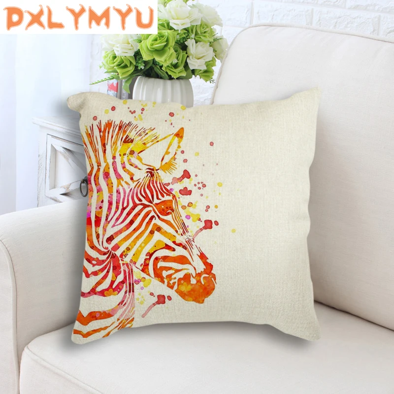 Домашняя декоративная подушка для дивана льняная квадратная наволочка с