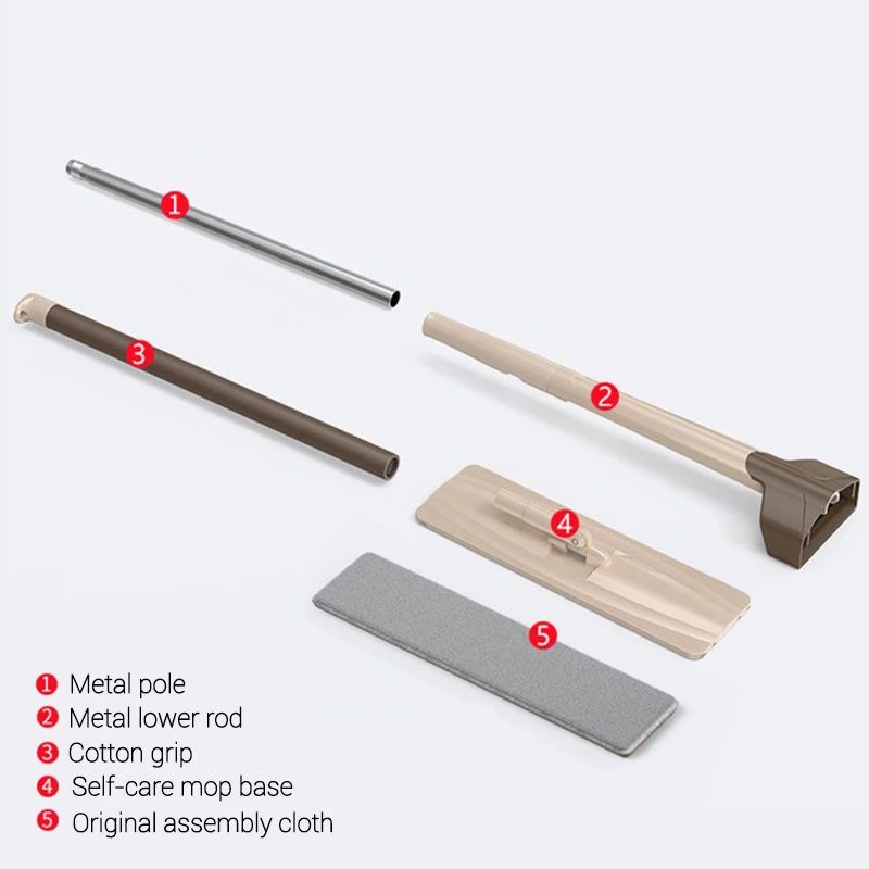 Free Hand Wash Microfiber Mop Refill Reusable Magic Flat Mops Aluminum Handle Floor Cleaning tool Household Tile Broom Cleaner | Дом и сад
