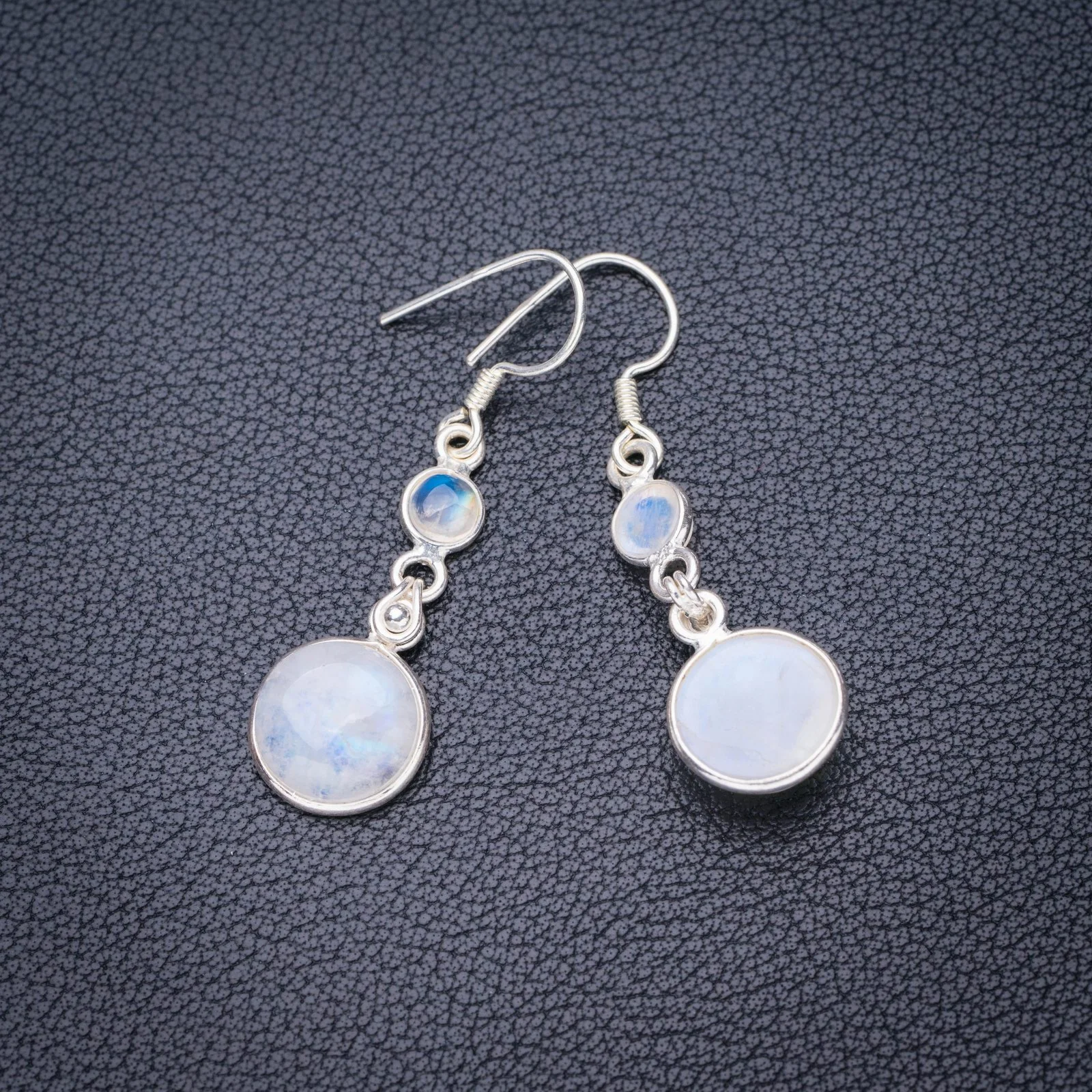 

StarGems Natural Moonstone Handmade 925 Sterling Silver Earrings 1.75" E5624