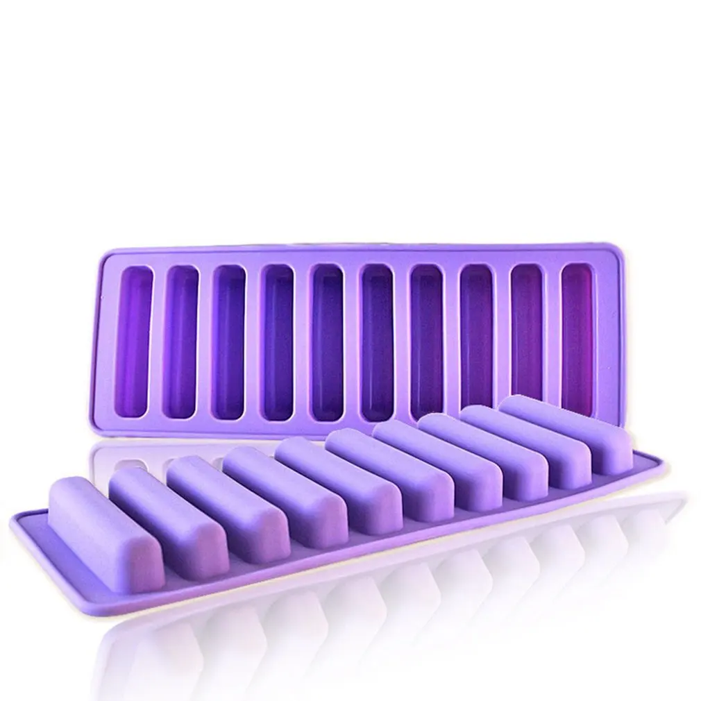 

10 Grids Long Strip Shape Silicone Chocolate Mold Tray For Homemade Diy Baking Mould Cake Muffin Baking Mold Ice Cube Tray