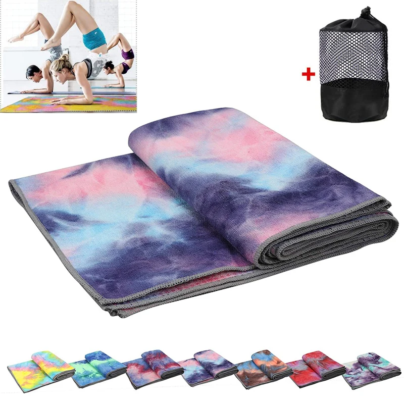 

Non Slip Yoga Towel Microfiber Sweat Absorbent & Quick Dry Mat Towel - Ideal for Hot Yoga, Pilates and Workout, 72" x 24"