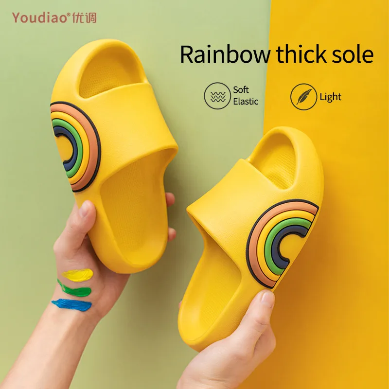 

Youdiao Children Slippers Boys Girls Rainbow Beach Sandals Summer Shoes For Kids EVA Non-slip Cute Soft Indoor Bathroom Slides