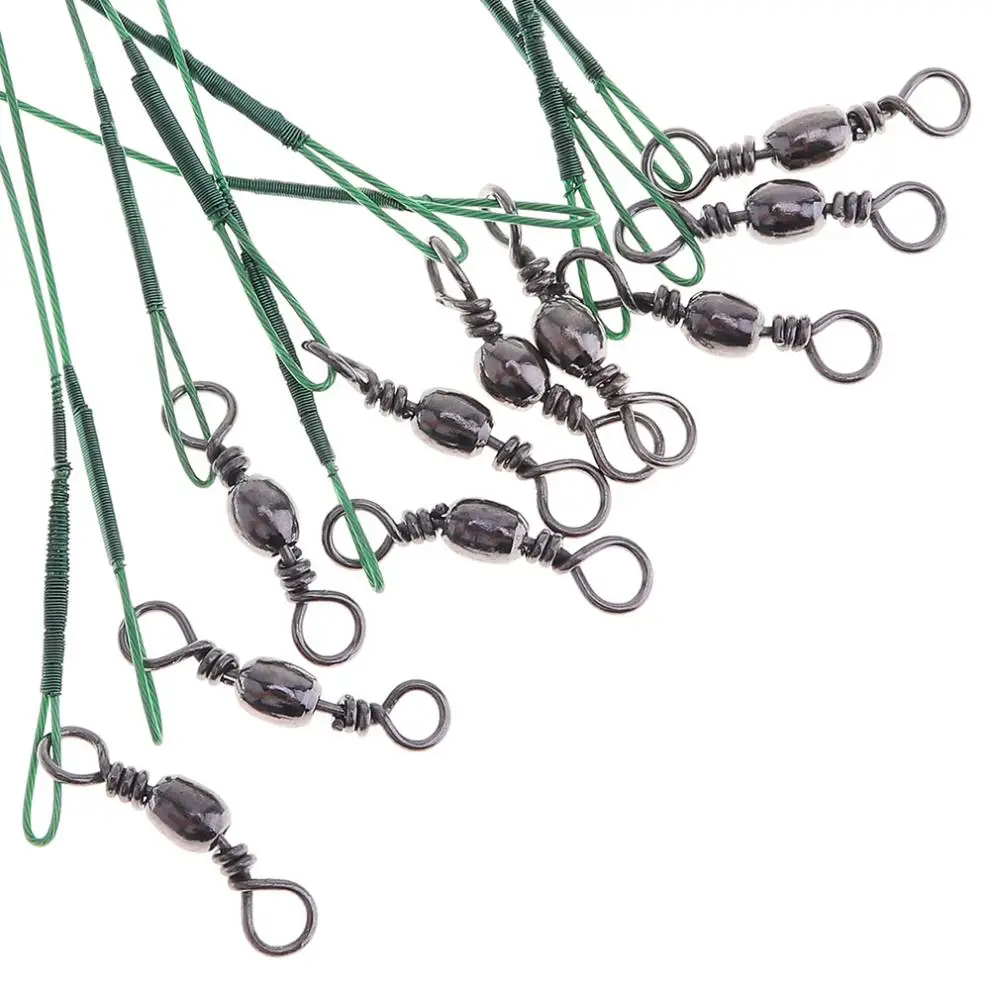 40 шт./лот рыболовная леска из нержавеющей стали против укуса Вертлюг трос с