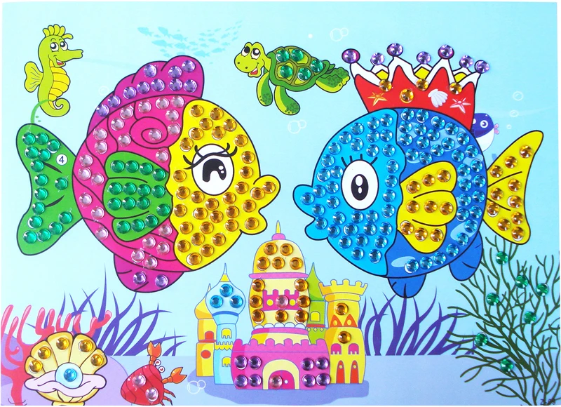 

10Pcs DIY Diamond Stickers Handmade Crystal Paste Painting Puzzle Toys Gift For Children