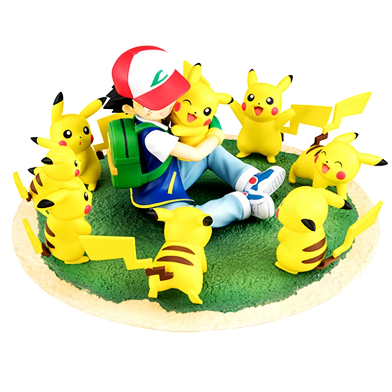 

Pokemon Toys Pikachu Ash Ketchum Handmade Model Car Decorations Anime Surrounding Small Gifts for Children