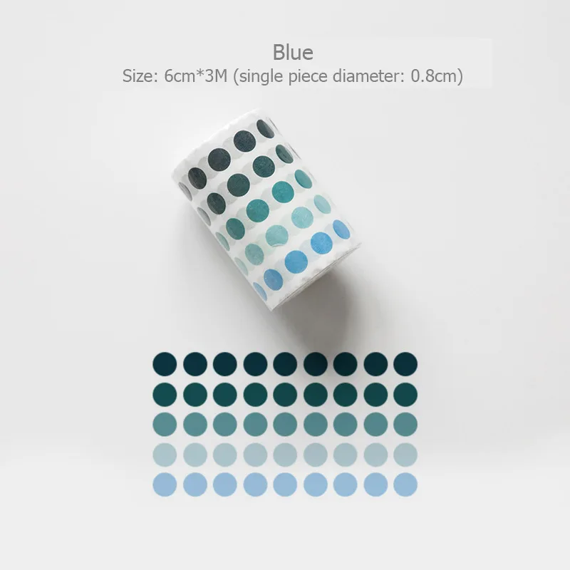 Blue 1 предмет красочная лента washi круглая форма искусства журнал украшения Скрапбукинг малярный скотч для празднования свадьбы/дня рождения/Журнал Декор - Цвет: Blue
