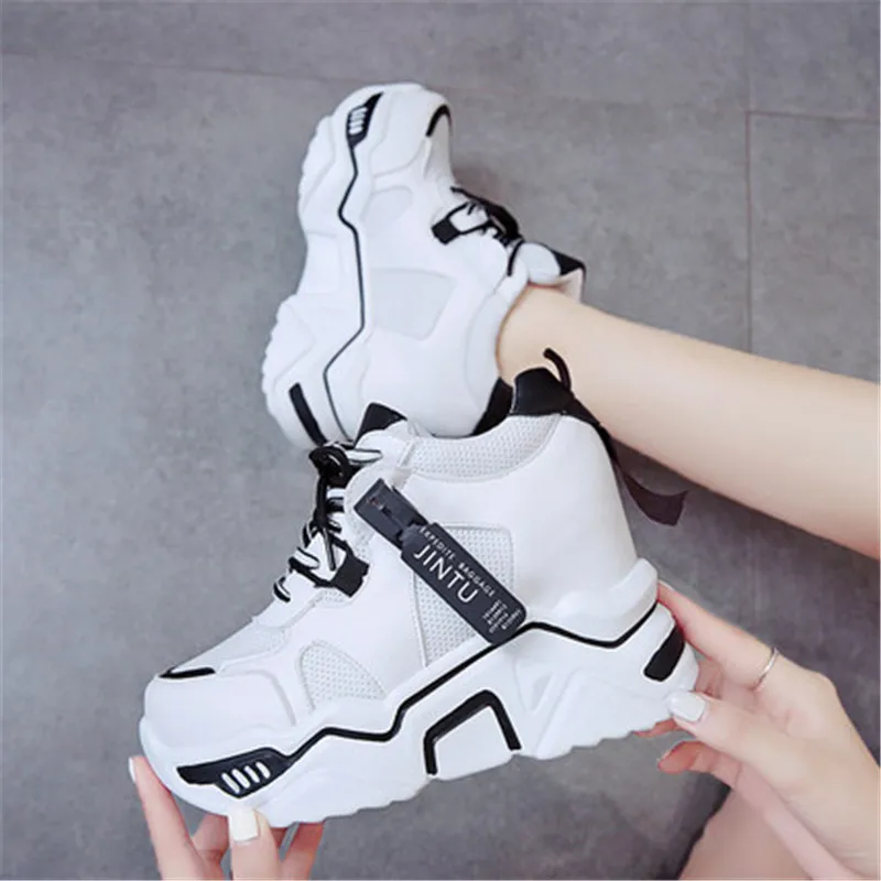 Womens Sneakers Trainers Platform Wedges Chunky Sneakers Black Sneakers Women Casual Shoes Woman Baskets chaussures femme