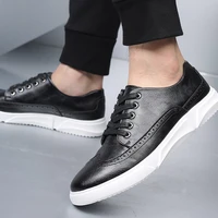 brogue leather men shoes big size classic springautumn men walking shoes lace up waterproof casual leather shoes for man