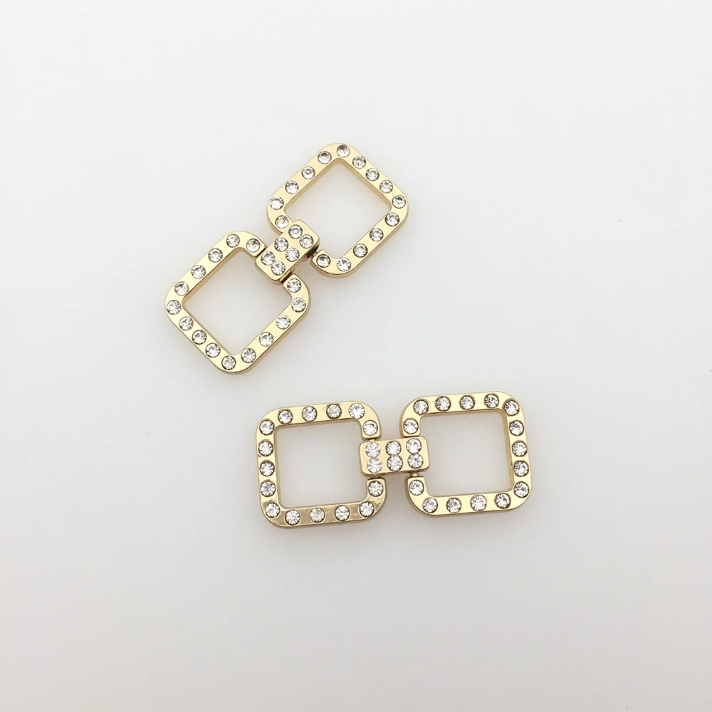 8 шт./лот разъемы для бикини металлический сплав квадратный разъем со стразами