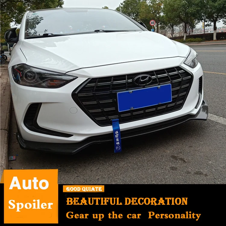 

Для Hyundai Elantra тела комплект спойлер 2016 2017 2018 2019 передний бампер диффузор защитные бамперы Задний Спойлер ABS спойлер задней крышки, комплект из 3 предметов