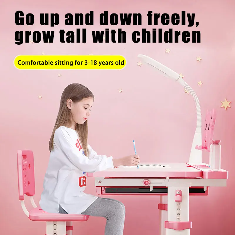 Study Desk Children Simple Primary School Pupils Writing and Chair Set Home Boy Girl Household Homework |