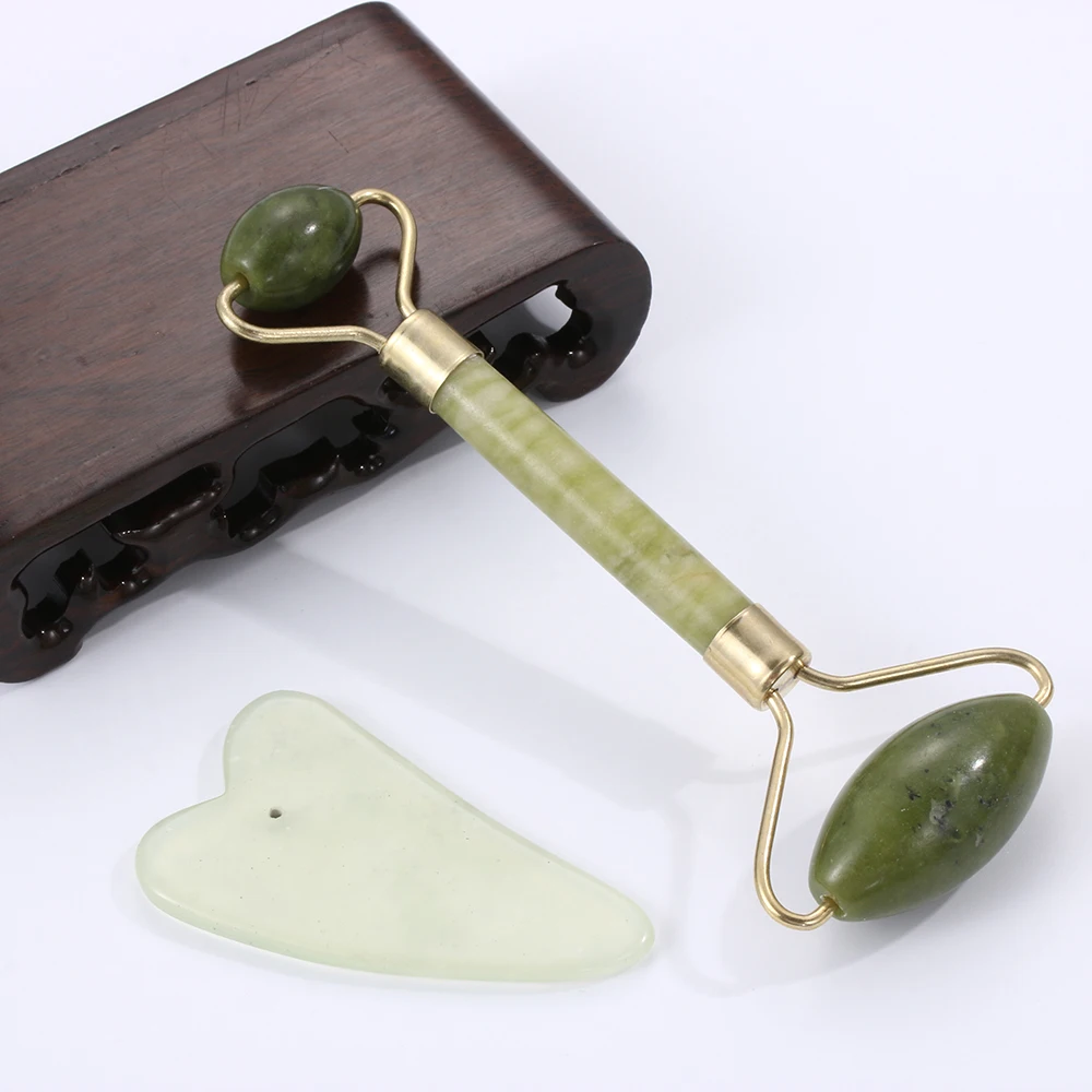 Натуральный нефритовый релаксатор лица для похудения гуаша доска красоты набор