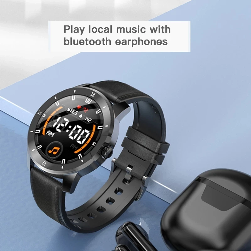 

Sports fitness smart watch full touch screen heart rate monitoring sedentary reminder multifunctional men's wristband for iOS