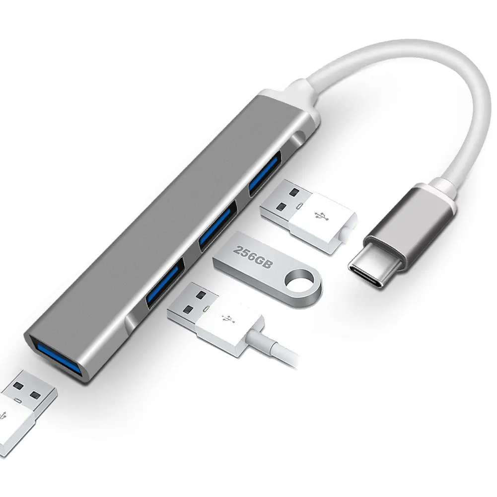 

USB-концентратор USB Type-C 3,0, 5 Гбит/с, 4 порта, разветвитель для Macbook Pro 13, 15, Air Mi Pro, аксессуары для компьютеров HUAWE