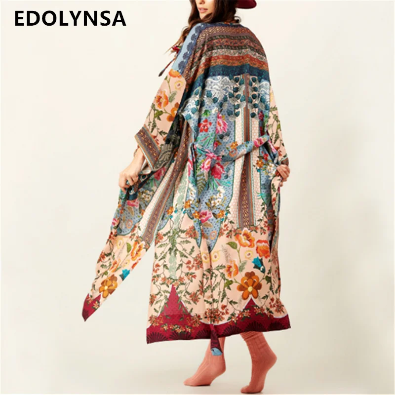 2021 богемное летнее пляжное платье с цветочным принтом женская пляжная одежда