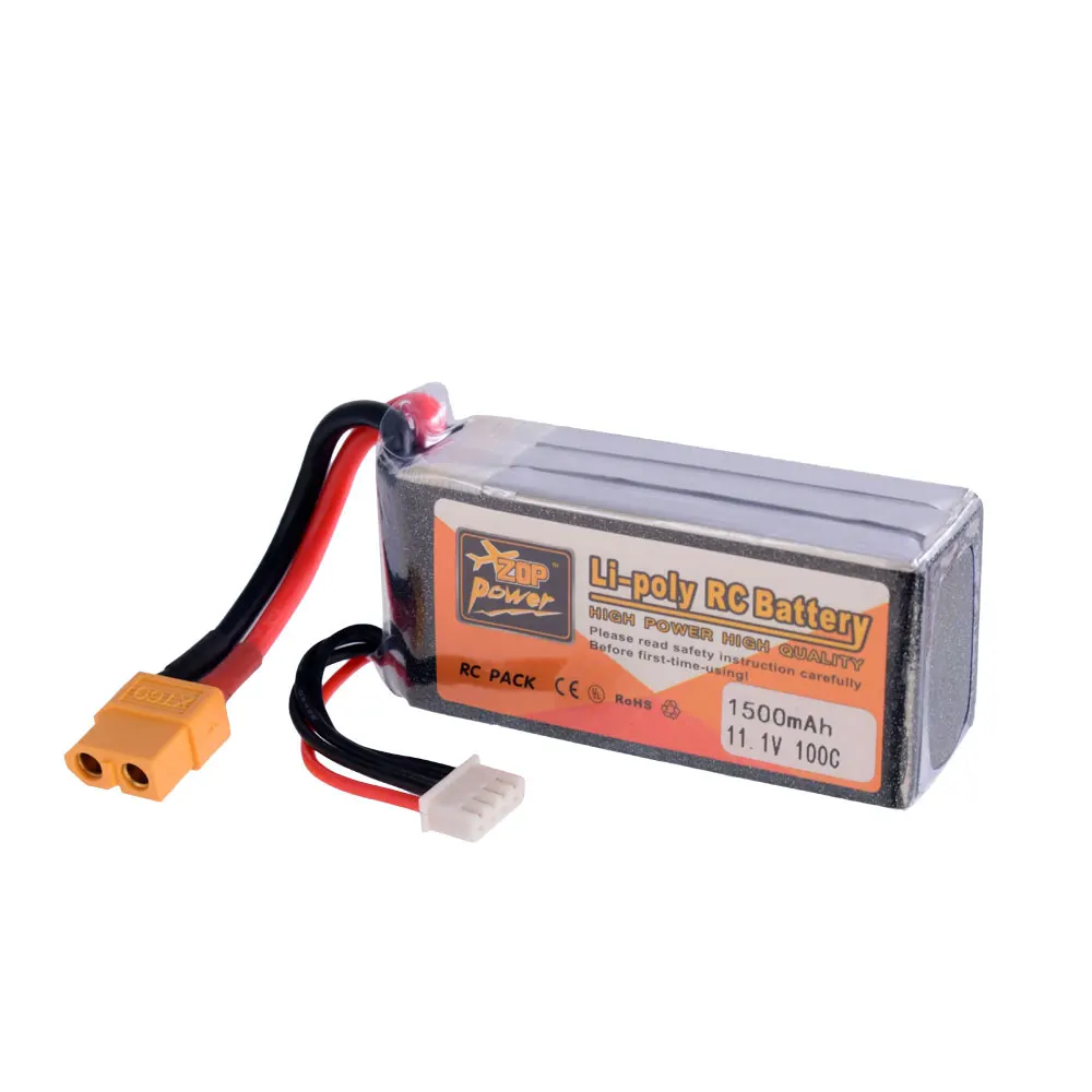

ZOP Power 11.1V 1500mAh 100C 3S Lipo Battery XT60 Plug Rechargeable For RC Racing Drone Helicopter Car Boat Model
