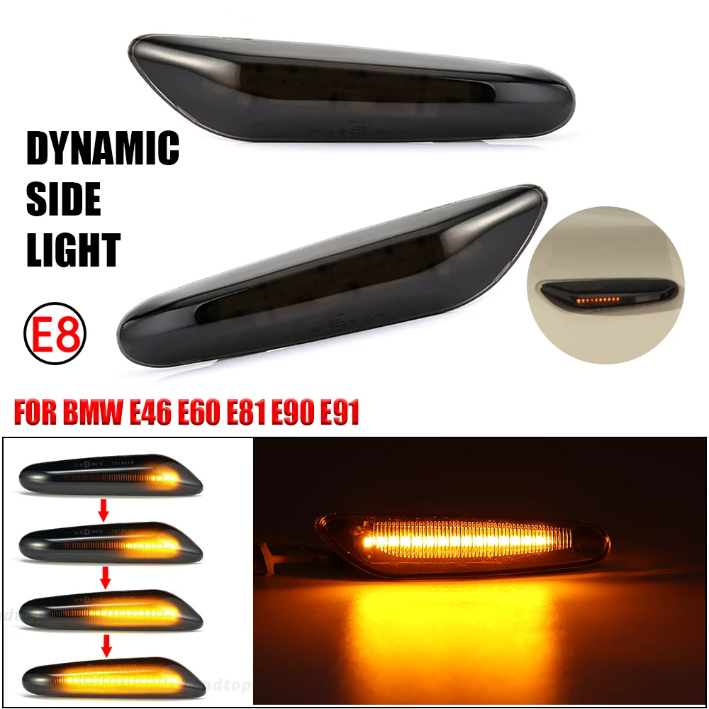 Для BMW E46 E90 E91 E92 E93 E60 E87 E82 E61 Динамический светодиодный указатель поворота боковой