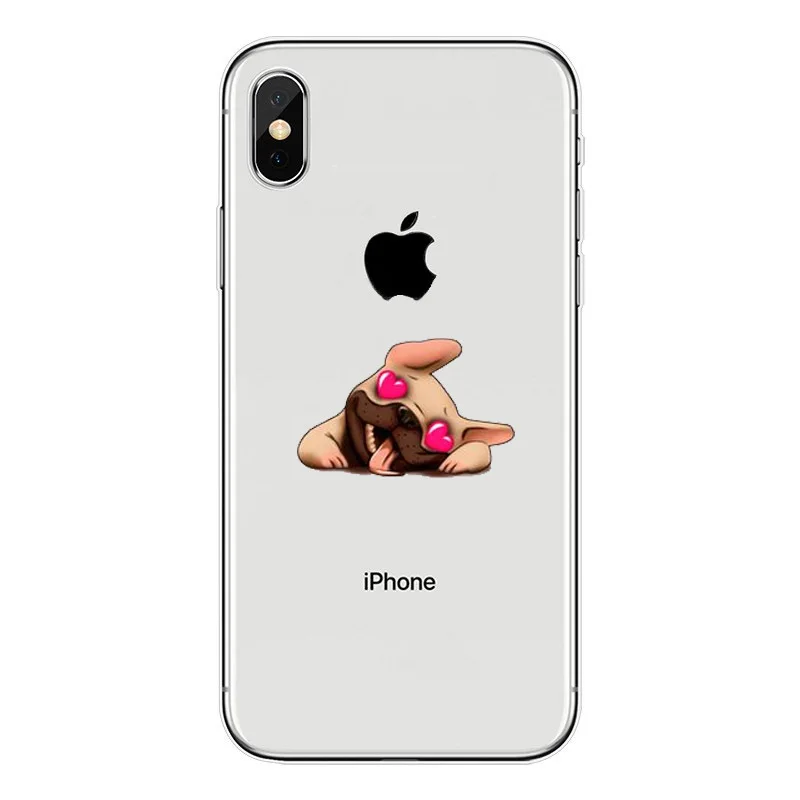 Мягкий чехол из ТПУ с изображением милого французского бульдога для iPhone 5 5S 6 6S Plus 7