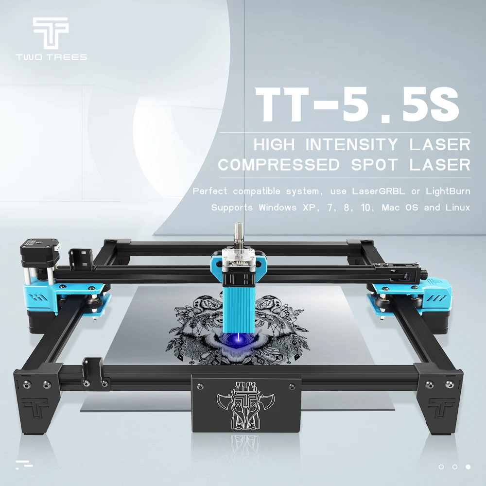 

Twotrees TT-5.5S 40W fixed focus Blu laser engraving machine logo marking machine cutting wood, leather and metal engraving
