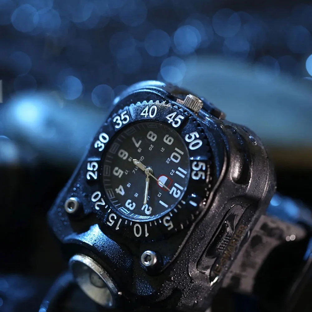 3 в 1 Спорт на открытом воздухе Перезаряжаемые яркий светодиодный фонарик компас