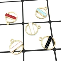 10pcslot half drop oil circle alloy jewelry charm 1619mm round shape hair bracelet earrings pendants