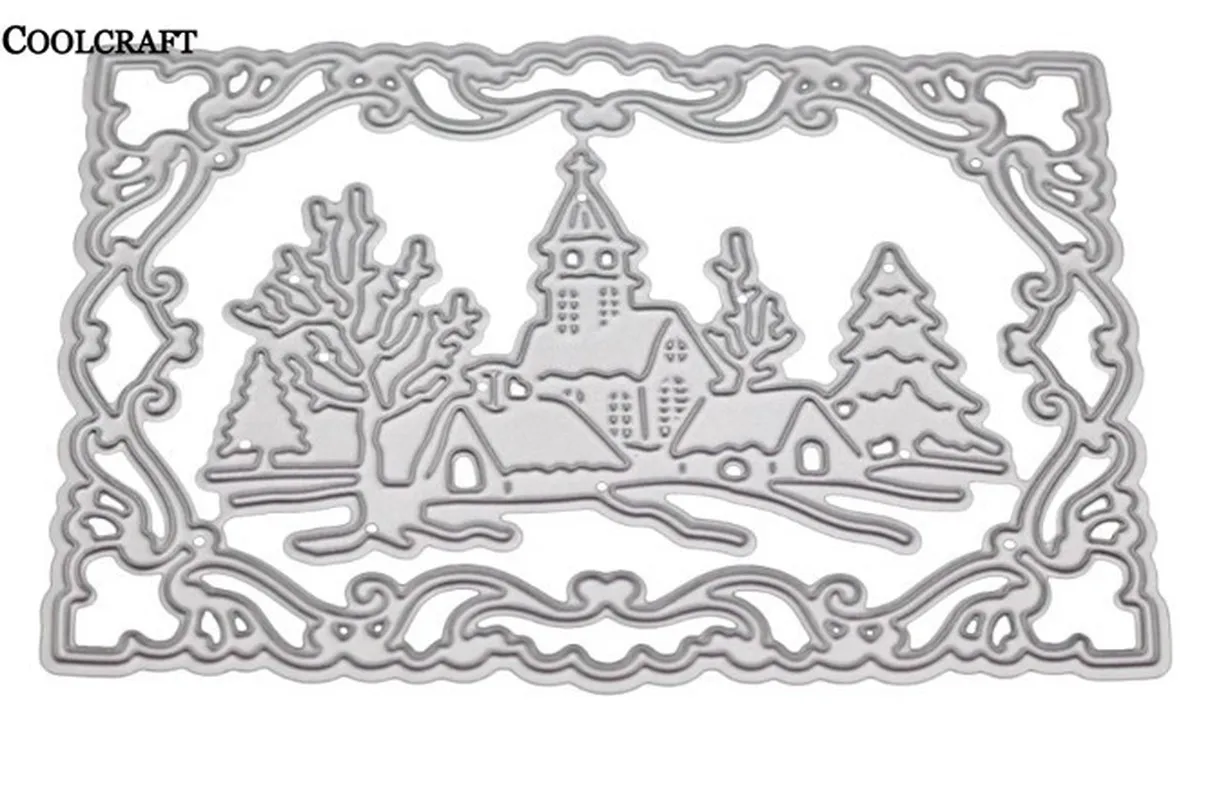 Резные штампы для рождественского замка и скрапбукинга новые металлические