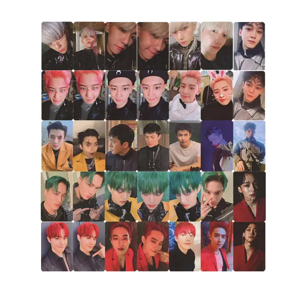 EXO Obsession бумажные фото карты Sehun Kai автограф Фотокарта Kpop Suho Chanyeol HD фотография |