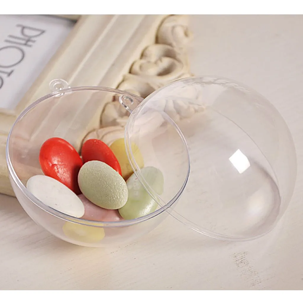 5 шт. прозрачный Пластик фенечки Рождественские шары шар Заполняемые Орнамент с