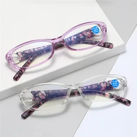 iboode new ladies printing reading glasses fashion resin clear lens ultralight retro presbyopia eyeglasses diopter 1 0 to 4 0