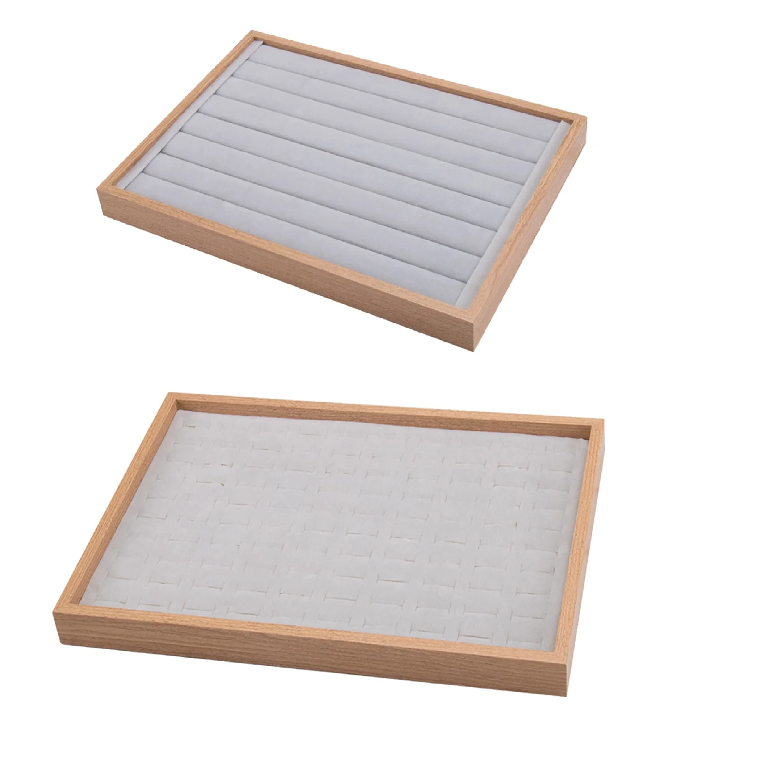 

2x Women Ring Tray Earrings Showcase Jewelry Display Organizer Storage