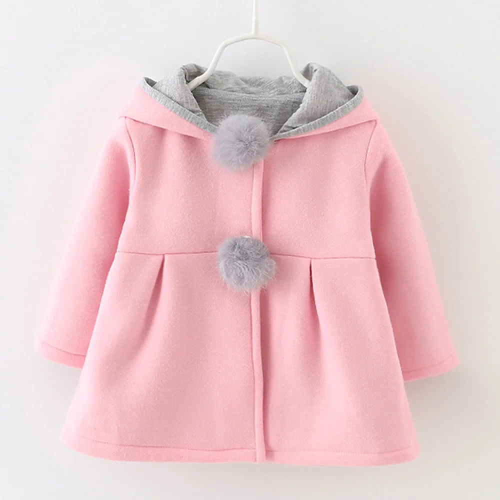 Детское пальто с капюшоном AmyaBaby осенне-зимнее мультяшным рисунком для девочек