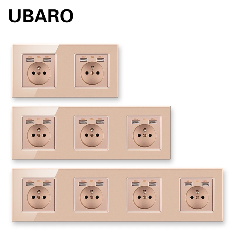 UBARO 172*86 французская стандартная настенная розетка с прозрачной стеклянной