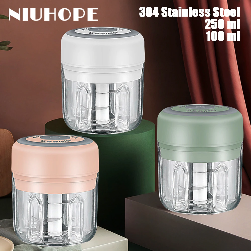 

Электрическая чеснока NIUHOPE, мини-измельчитель, устройство для приготовления мяса имбиря, USB-зарядка, блендеры, кухонные гаджеты