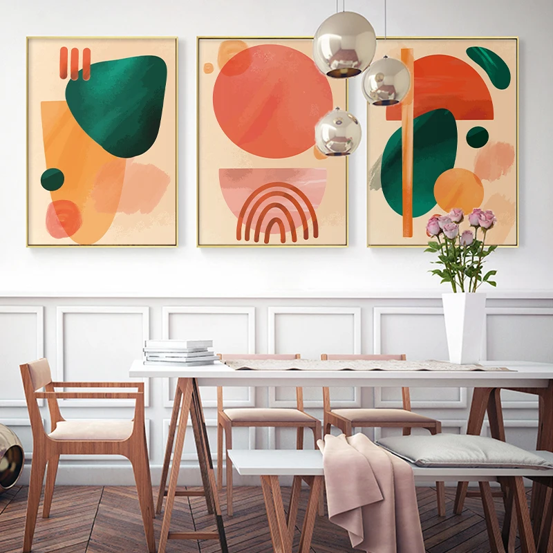 

Abstract Multicolored Geometry Line Nordic Posters Canvas Painting Wall Art Prints Pictures Living Room Interior Home Decor