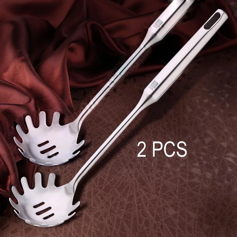 SS 304 2 PCS SUS304 ложки из нержавеющей стали с длинной ручкой спагетти ложки паста инструменты для лапши кухонные принадлежности гаджет - Цвет: SS 304 2 PCS