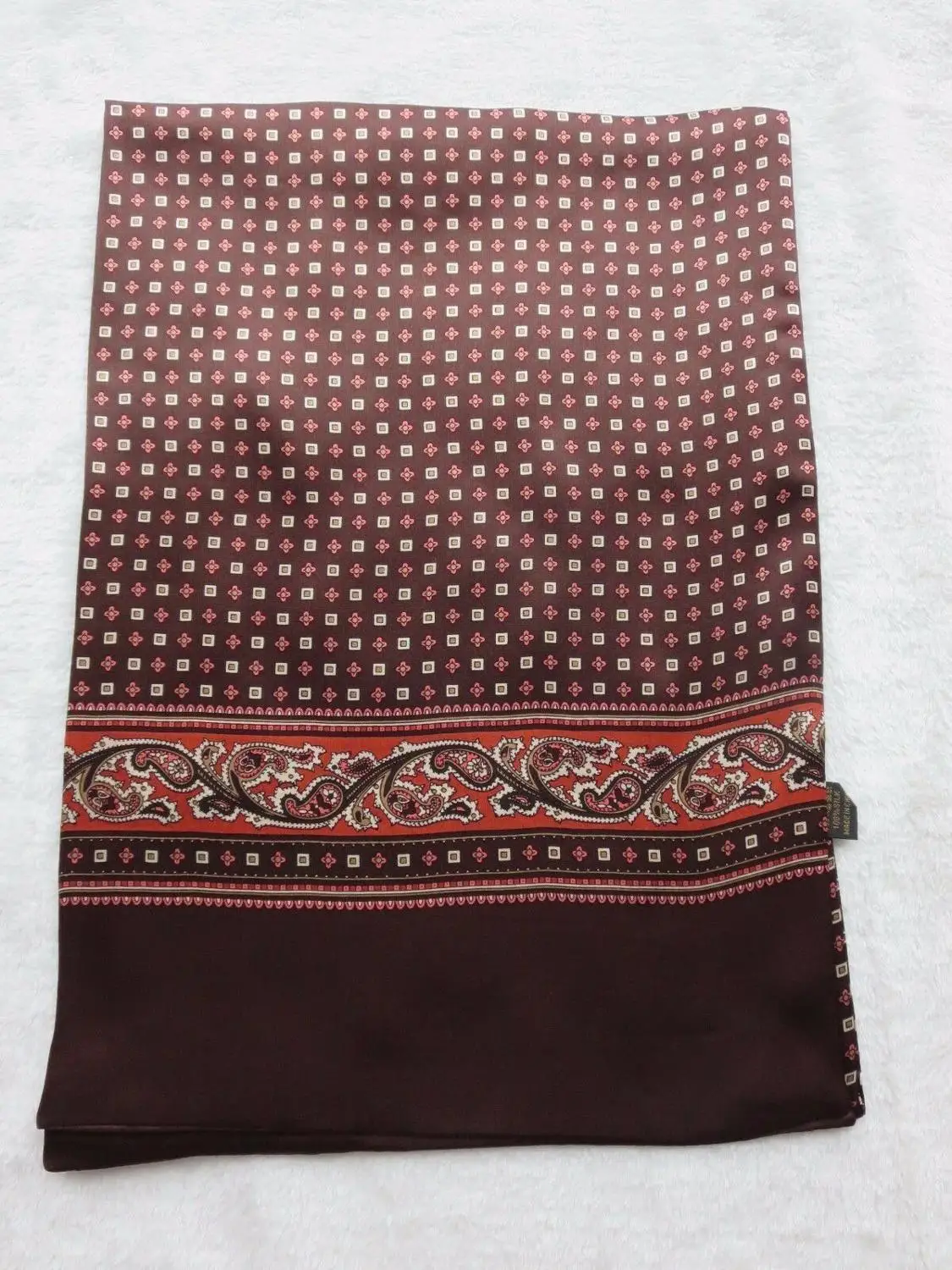 Men 100% Silk Scarf Double Layer Long  Neckerchief Office Cravat Blue Black Red Grey Brown