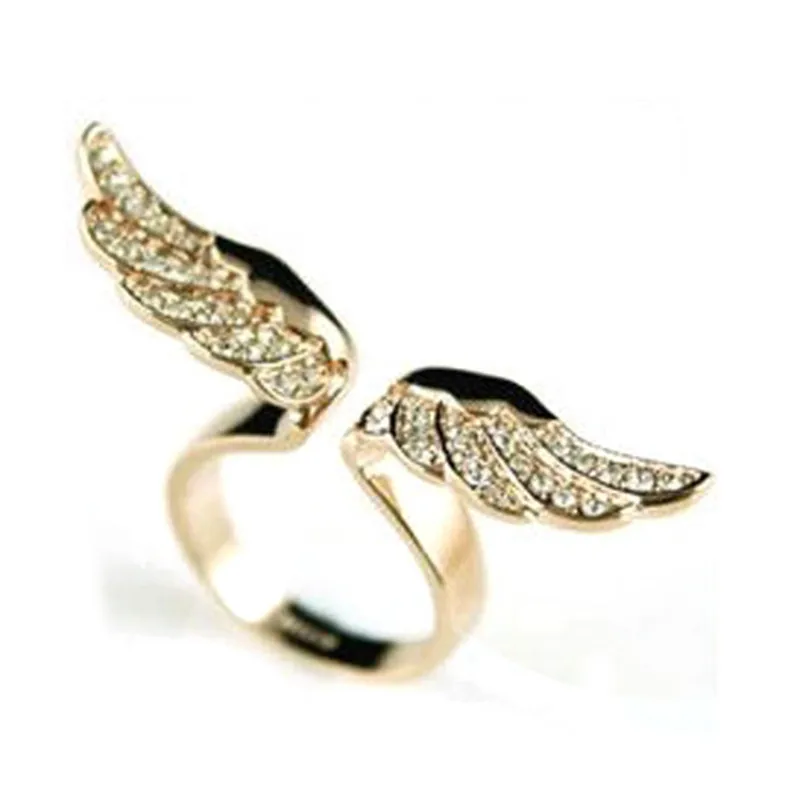 Инкрустированные крыльями ангела из сплава кольца разы Модные женские ювелирные