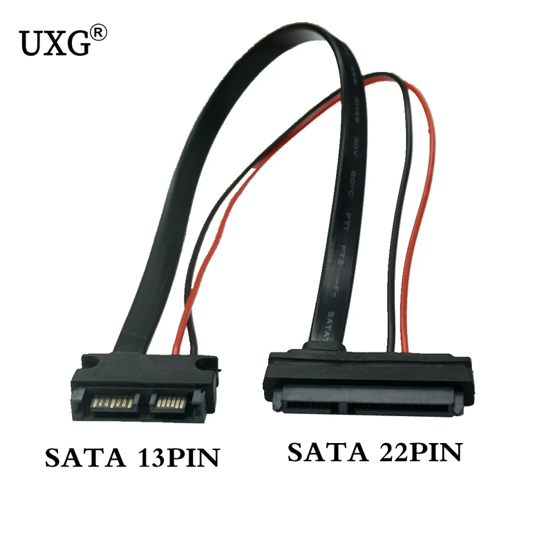 

SATA 13 PIN Cable 6 inches Slimline 13 pin SATA Male to 22 Pin SATA Female Cable Adapter-SATAIII cable 30cm