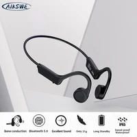 aikswe bone conduction headphones bluetooth wireless sports earphones waterproof stereo hands free with mic for running cycling