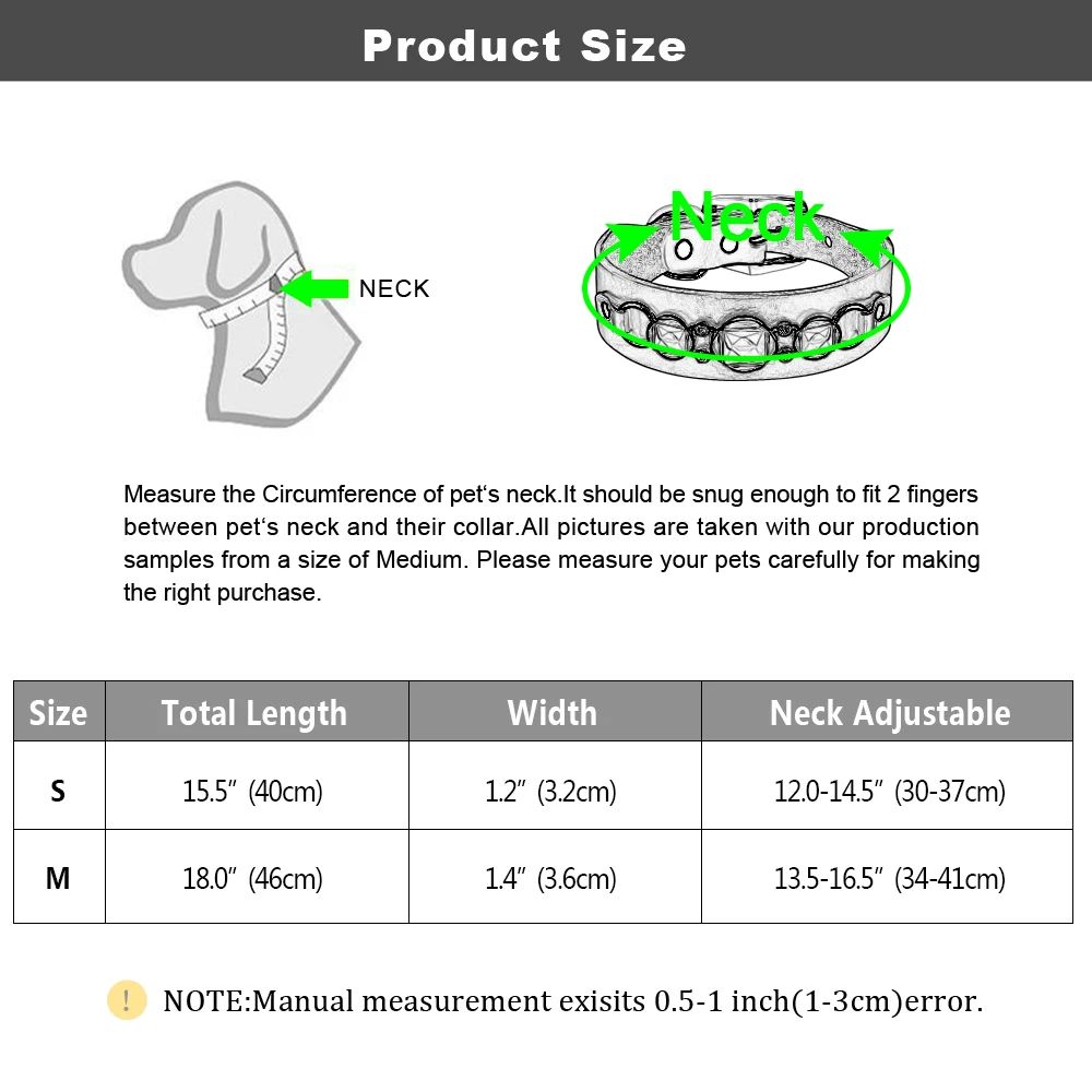 

Leather Dog Collar Durable Real Leather Dogs Collars Bling Rhinestone Cool Metal Dog Accessories for Small Medium Dogs