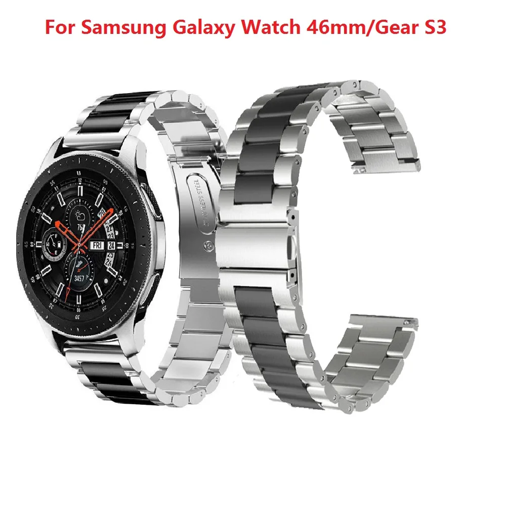 22 мм универсальный ремешок из нержавеющей стали для Samsung Galaxy Watch 46 мм/с зубчатой
